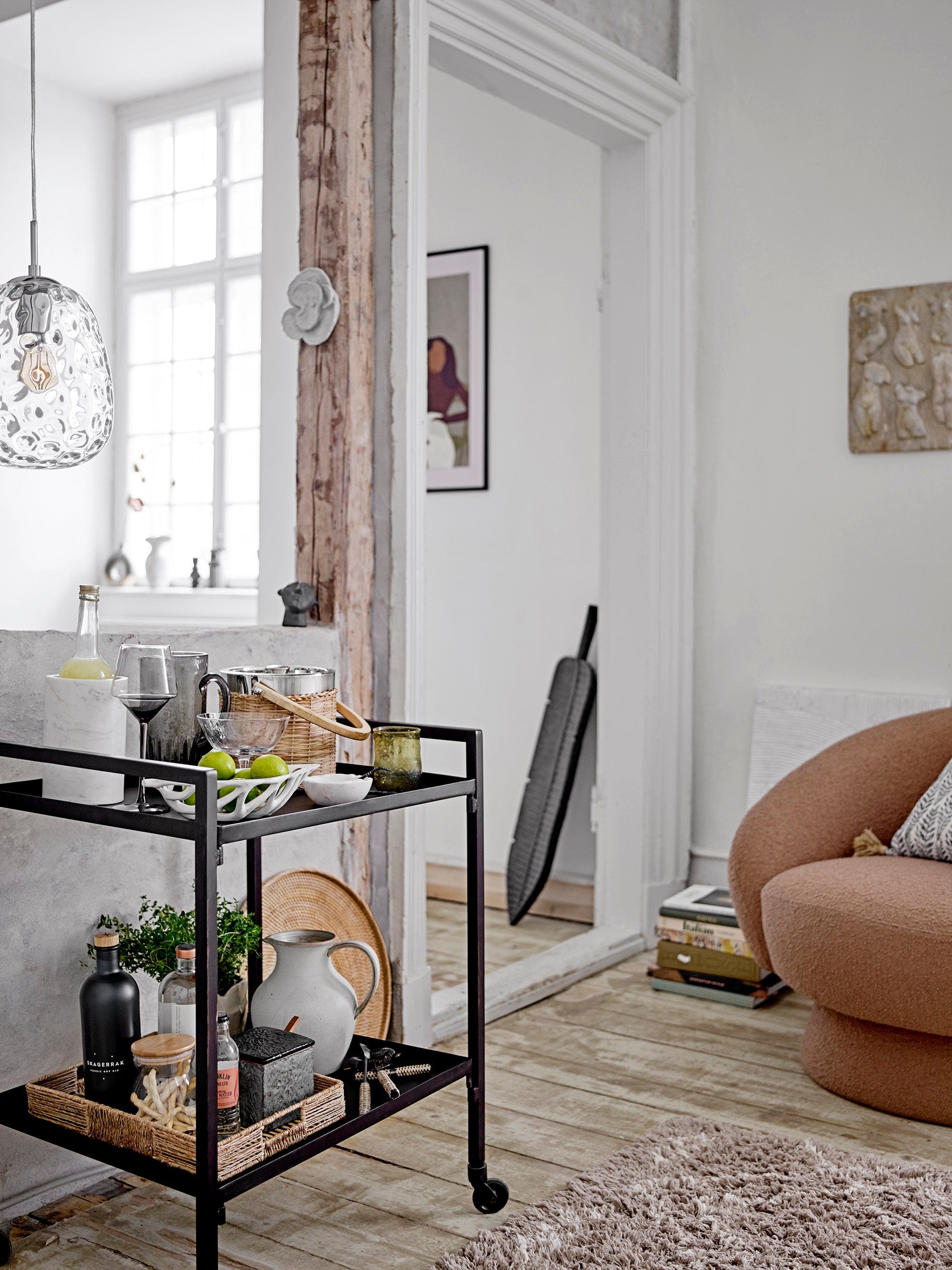 Bloomingville Set 3 tavi pentru servire din iuta, Lecia Natural, L46xl34xH7 / L42xl30xH6 / L38xl26xH5 cm