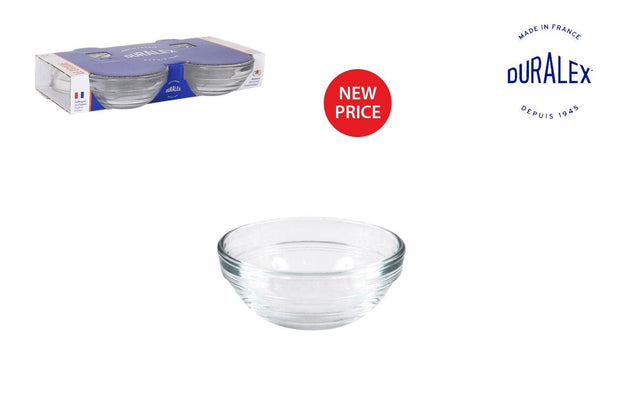 Set 4 boluri din sticla, Lys Transparent, 70 ml