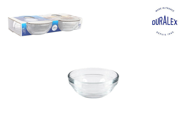 Set 4 boluri din sticla, Lys Transparent, Ø6xH2.5 cm