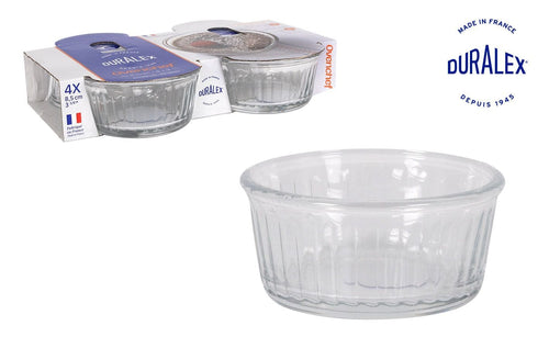 Set 4 boluri din sticla, Ovenchef Transparent, 130 ml