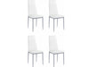 Dorel Home Set 4 scaune tapitate cu piele ecologica si picioare metalice, Brooke Alb / Gri, l42xA53xH98 cm