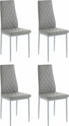Dorel Home Set 4 scaune tapitate cu piele ecologica si picioare metalice, Brooke Gri, l42xA53xH98 cm