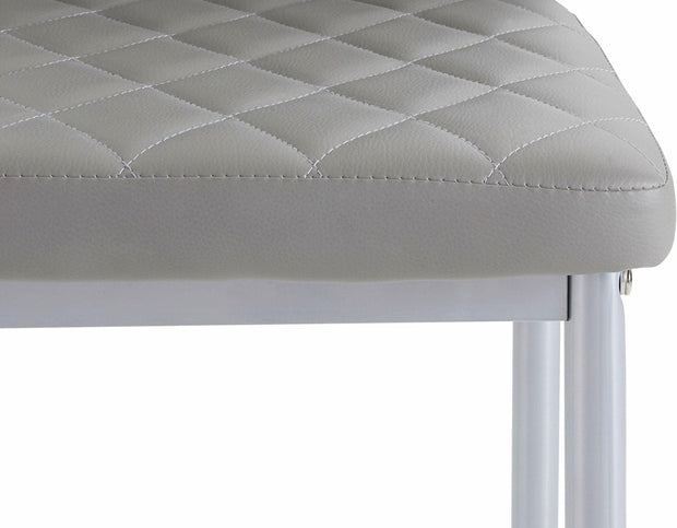 Dorel Home Set 4 scaune tapitate cu piele ecologica si picioare metalice, Brooke Gri, l42xA53xH98 cm