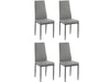 Dorel Home Set 4 scaune tapitate cu piele ecologica si picioare metalice, Sandy Gri / Negru, l42xA53xH98 cm