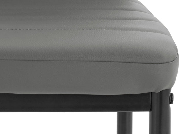 Dorel Home Set 4 scaune tapitate cu piele ecologica si picioare metalice, Sandy Gri / Negru, l42xA53xH98 cm