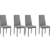 Dorel Home Set 4 scaune tapitate cu piele ecologica si picioare metalice, Sandy Gri / Negru, l42xA53xH98 cm