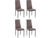 Dorel Home Set 4 scaune tapitate cu piele ecologica si picioare metalice, Sandy Maro / Negru, l42xA53xH98 cm