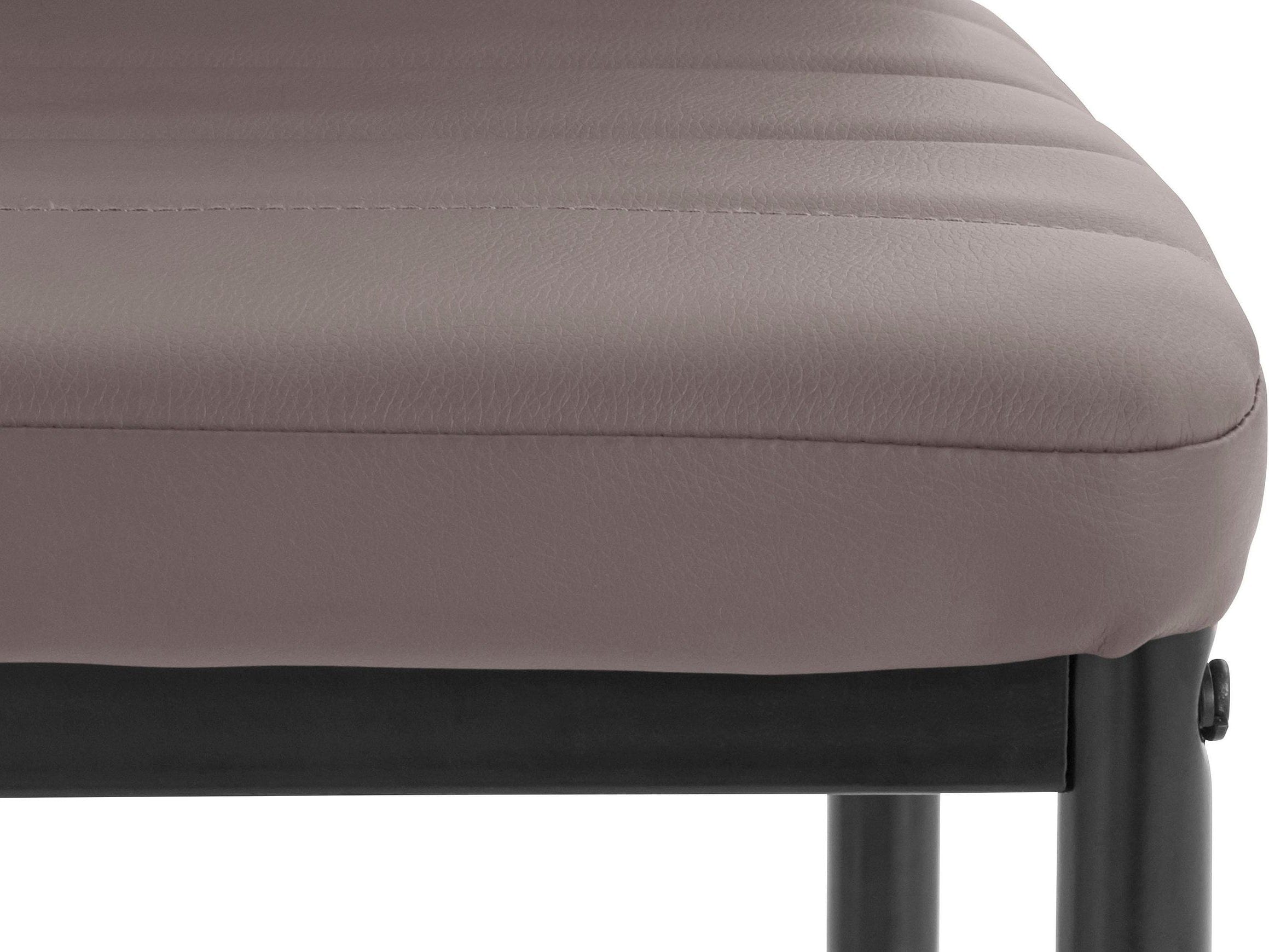 Dorel Home Set 4 scaune tapitate cu piele ecologica si picioare metalice, Sandy Maro / Negru, l42xA53xH98 cm