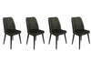 Asir Set 4 scaune tapitate cu stofa si picioare din lemn, Alfa 432-V4 Velvet Kaki / Negru, l50xA49xH90 cm