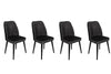 Asir Set 4 scaune tapitate cu stofa si picioare din lemn, Alfa 437-V4 Velvet Antracit / Negru, l50xA49xH90 cm
