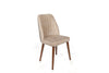 Asir Set 4 scaune tapitate cu stofa si picioare din lemn, Alfa 464-V4 Velvet Crem / Nuc, l50xA49xH90 cm