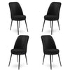Set 4 scaune tapitate cu stofa si picioare metalice, Dexa Negru, l45xA42xH89 cm