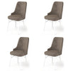 Set 4 scaune tapitate cu stofa si picioare metalice, Pare Cappuccino / Alb, l46xA46xH94 cm