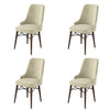 Set 4 scaune tapitate cu stofa si picioare metalice, Pare Crem / Maro, l46xA46xH94 cm