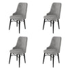 Set 4 scaune tapitate cu stofa si picioare metalice, Pare Gri / Negru, l46xA46xH94 cm