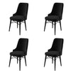 Set 4 scaune tapitate cu stofa si picioare metalice, Pare Negru, l46xA46xH94 cm