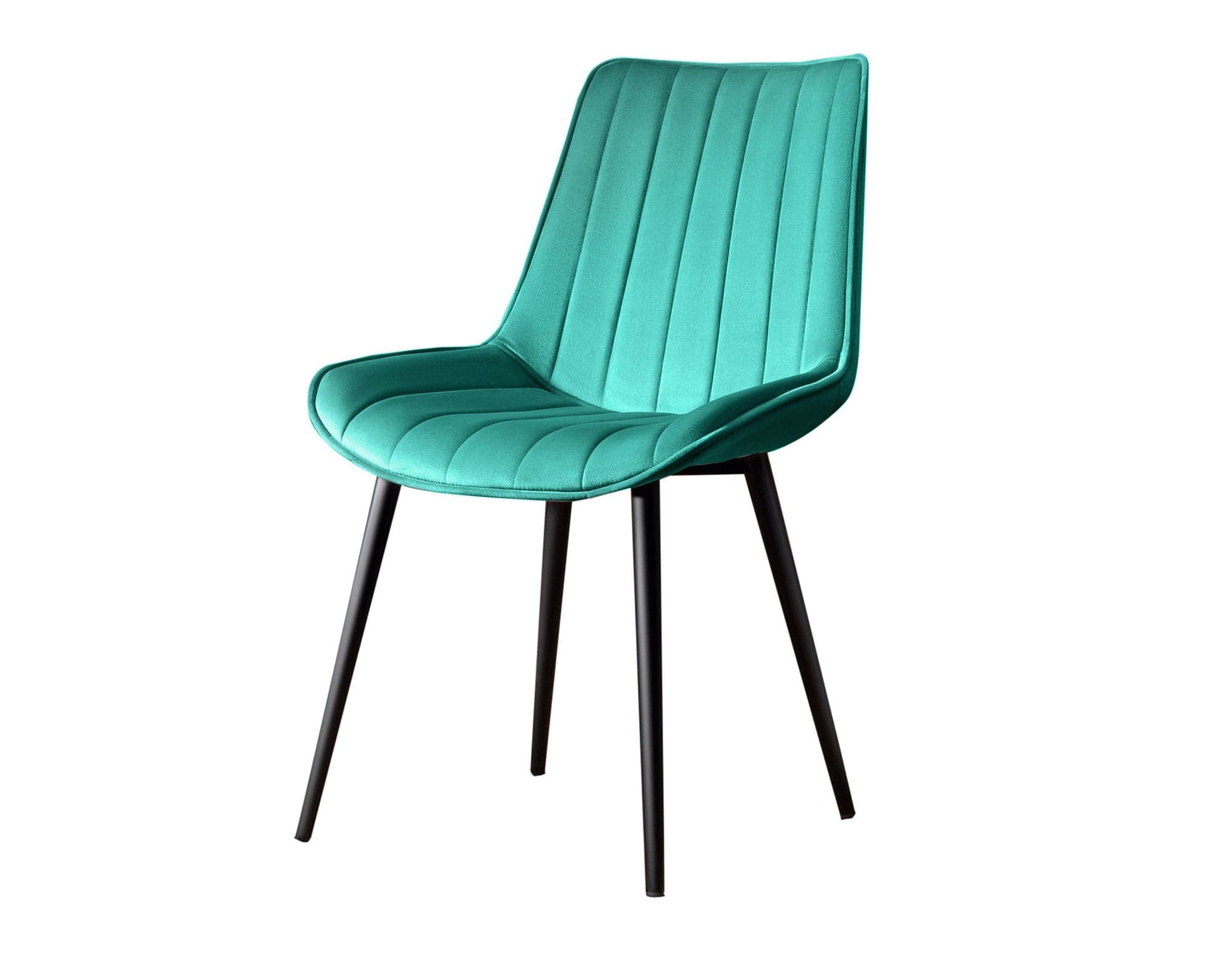 Asir Set 4 scaune tapitate cu stofa si picioare metalice, Venus Verde / Negru, l51xA45xH90 cm