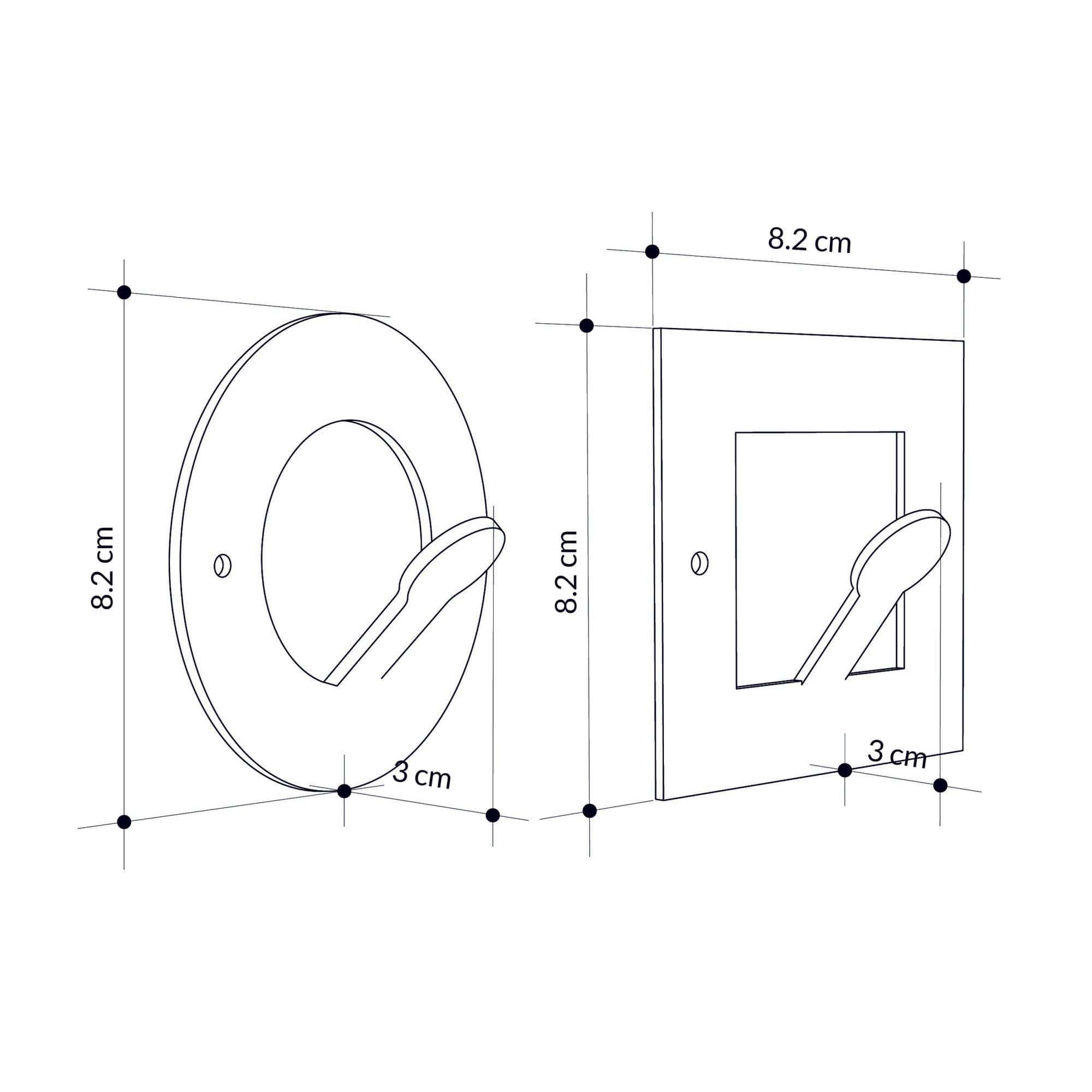 Set 5 carlige metalice pentru perete, Kaly Negru, l8,2xA3xH8,2 cm (4)