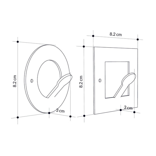 Set 5 carlige metalice pentru perete, Kaly Negru, l8,2xA3xH8,2 cm (4)