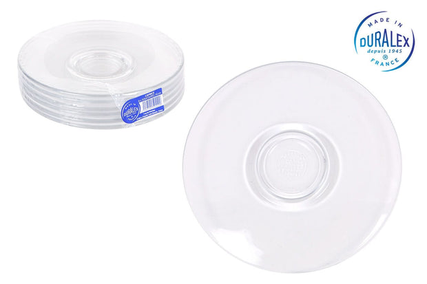 Set 6 farfurii din sticla, Caprice Transparent, Ø14xH1.5 cm