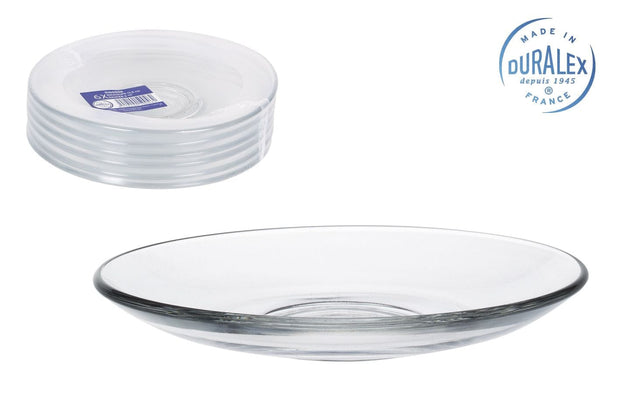 Set 6 farfurii din sticla, Gigogne Transparent, Ø13.4xH2.2 cm
