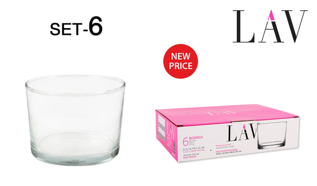 Set 6 pahare din sticla, Bodega Transparent, 240 ml