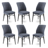 Set 6 scaune tapitate cu stofa si picioare metalice, Flex Antracit / Negru, l45xA42xH93 cm