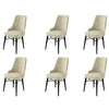 Set 6 scaune tapitate cu stofa si picioare metalice, Pare Crem / Negru, l46xA46xH94 cm