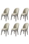 Set 6 scaune tapitate cu stofa si picioare metalice, Ritim Crem / Maro, l44xA42xH96 cm