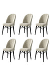 Asir Set 6 scaune tapitate cu stofa si picioare metalice, Ritim Crem / Negru, l44xA42xH96 cm