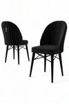 Set 6 scaune tapitate cu stofa si picioare metalice, Ritim Negru, l44xA42xH96 cm (2)