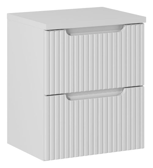 Set baie masca cu blat, cu 2 sertare 50 cm, Now Alb