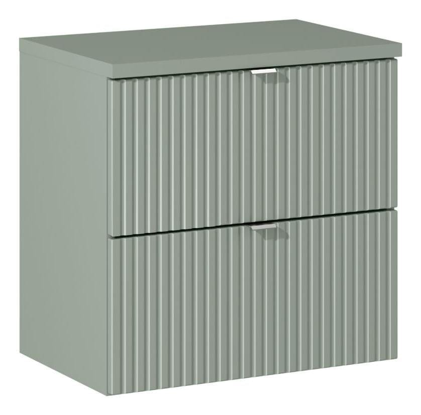 Set baie masca cu blat, cu 2 sertare 60 cm, Lrg Verde