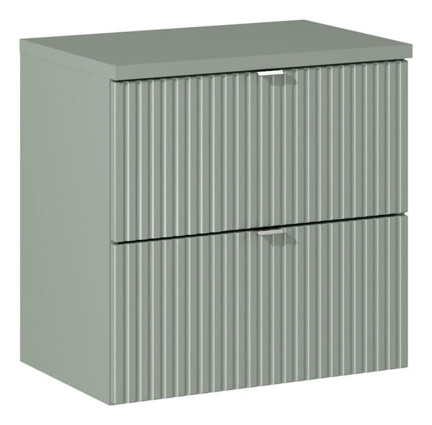 Set baie masca cu blat, cu 2 sertare 60 cm, Lrg Verde