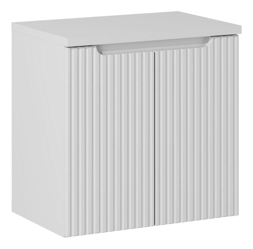 Set baie masca cu blat, cu 2 usi 60 cm, Now Alb