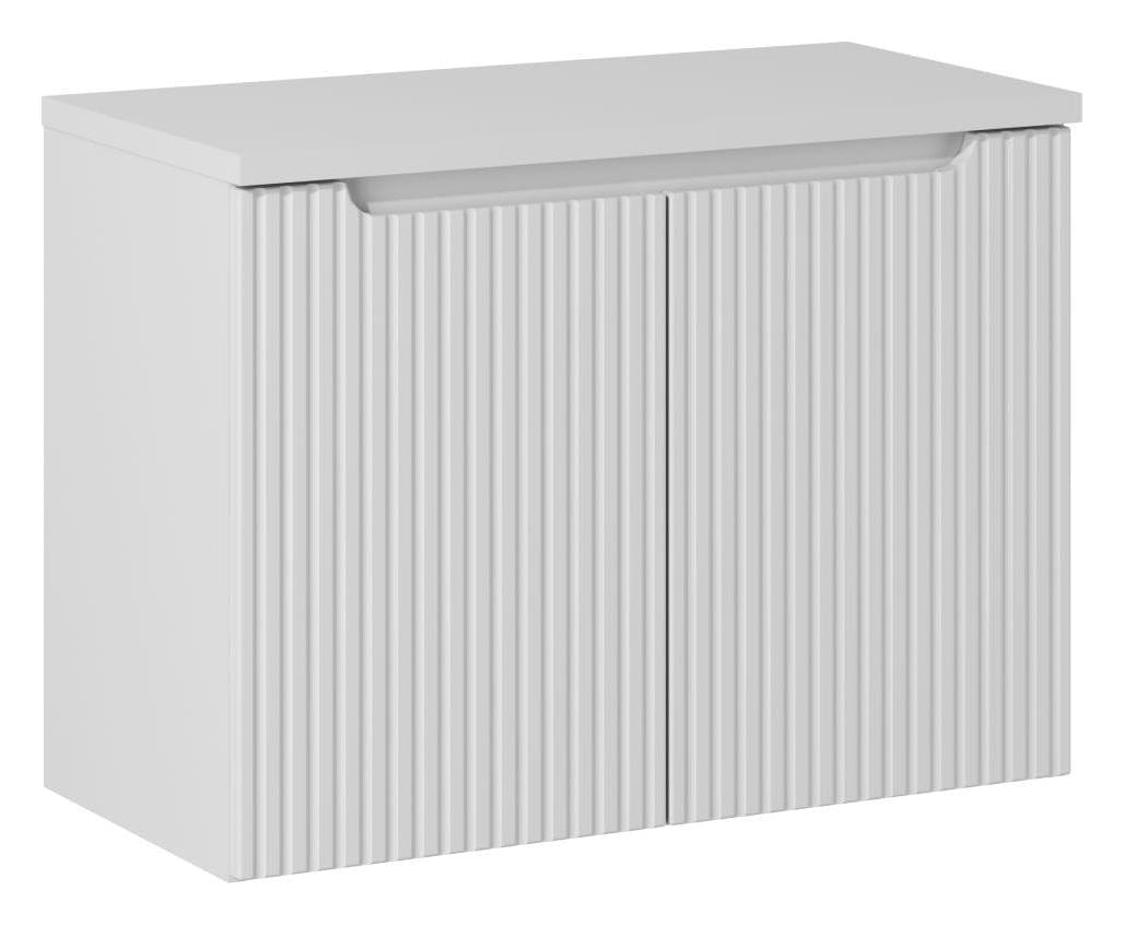 Set baie masca cu blat, cu 2 usi 80 cm, Now Alb