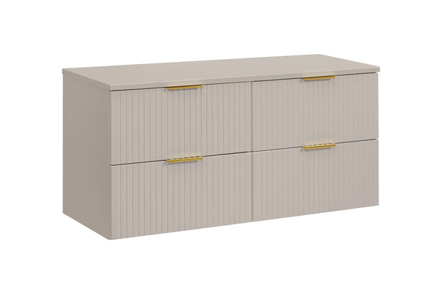 Set baie masca cu blat, cu 4 sertare 120 cm, Adc Bej