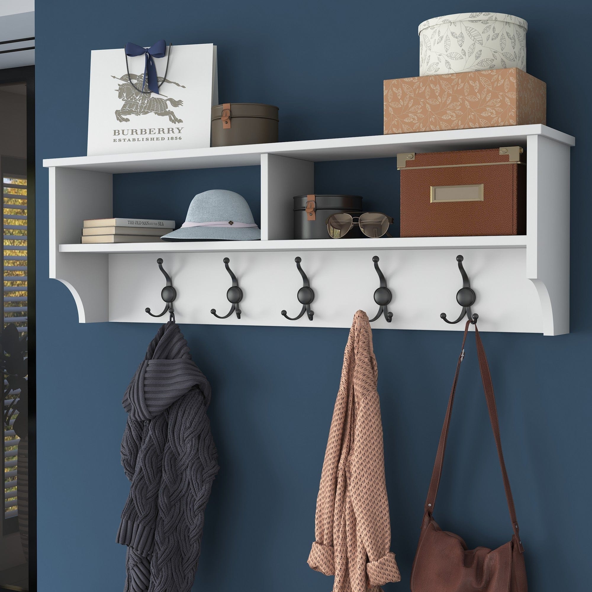 Asir Set de mobila hol din pal, 2 piese, EE102 2042 Alb / Negru