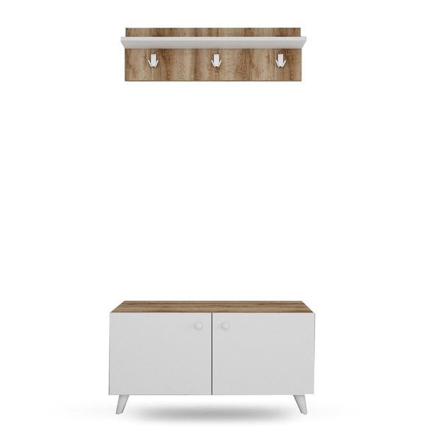 Asir Set de mobila hol din pal, 2 piese, Gizem L1310 Stejar / Alb