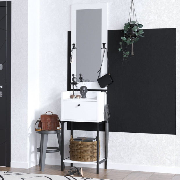 Asir Set de mobila hol din pal, 2 piese, Isabell Alb / Negru