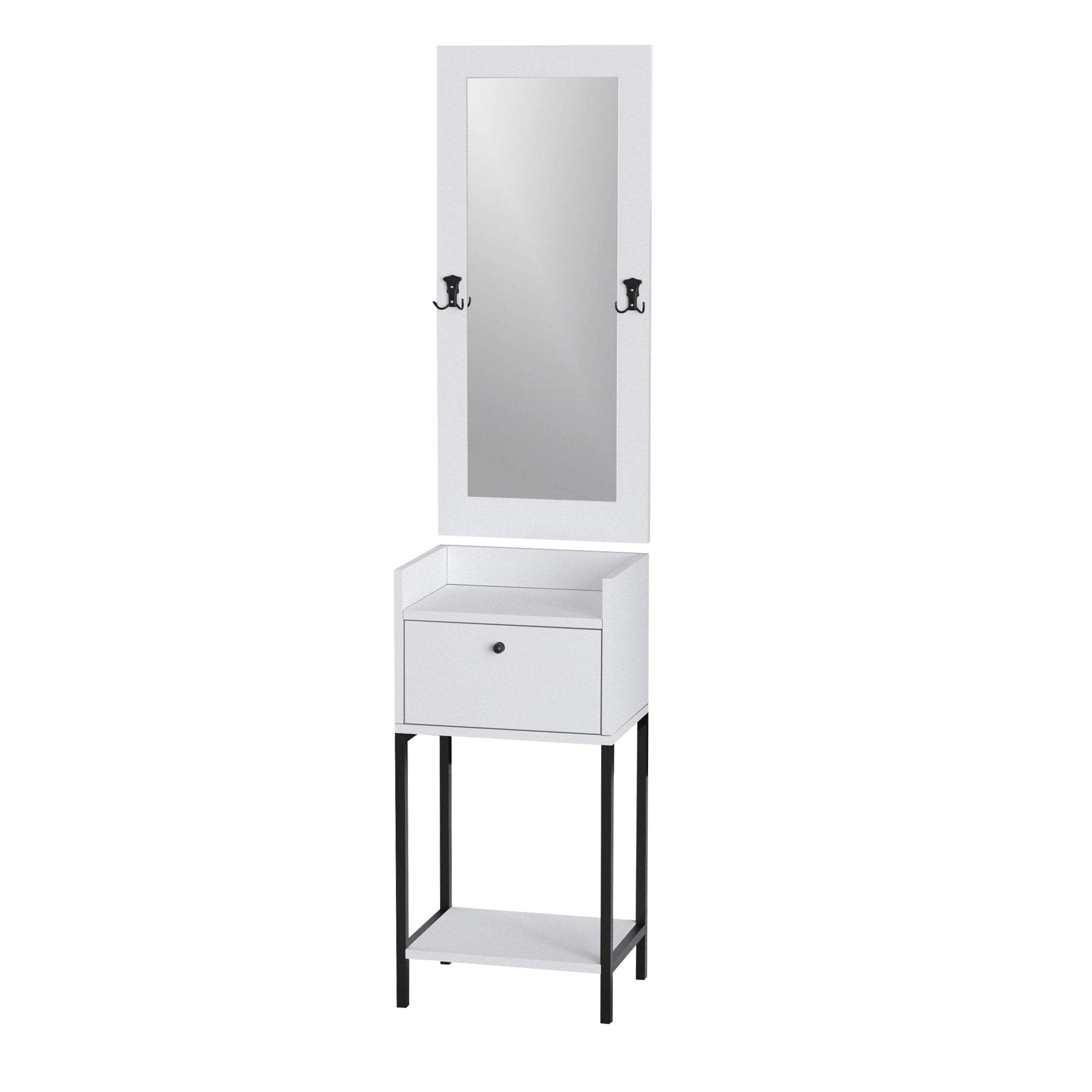 Asir Set de mobila hol din pal, 2 piese, Isabell Alb / Negru