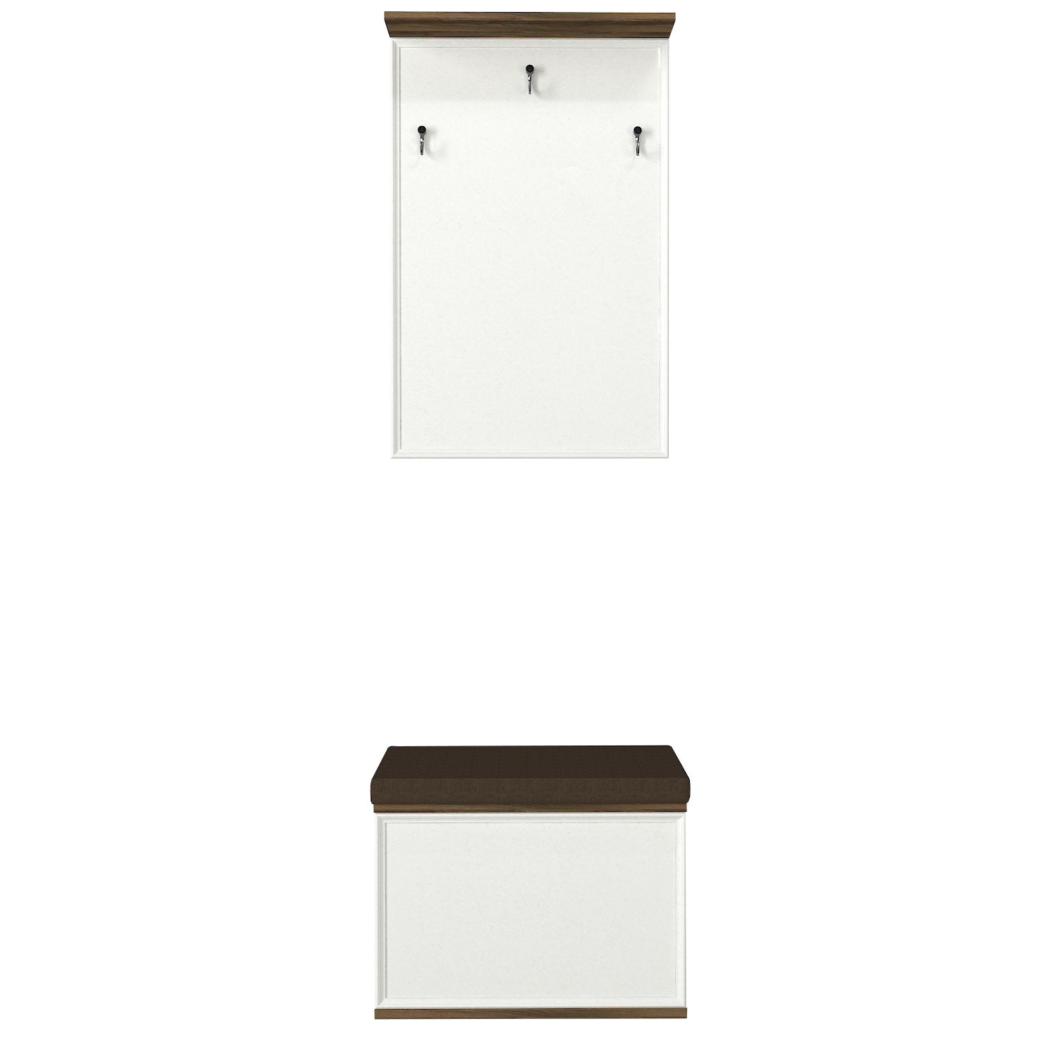 Asir Set de mobila hol din pal, 2 piese, Lonya V2 Maro / Alb