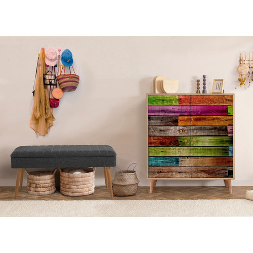 Asir Set de mobila hol din pal, 2 piese, Multilux 726-1053 Multicolor / Antracit