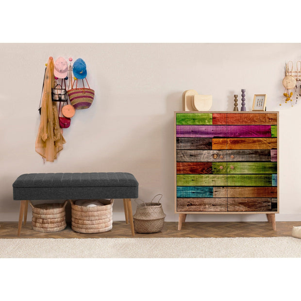 Asir Set de mobila hol din pal, 2 piese, Multilux 726-1053 Multicolor / Antracit