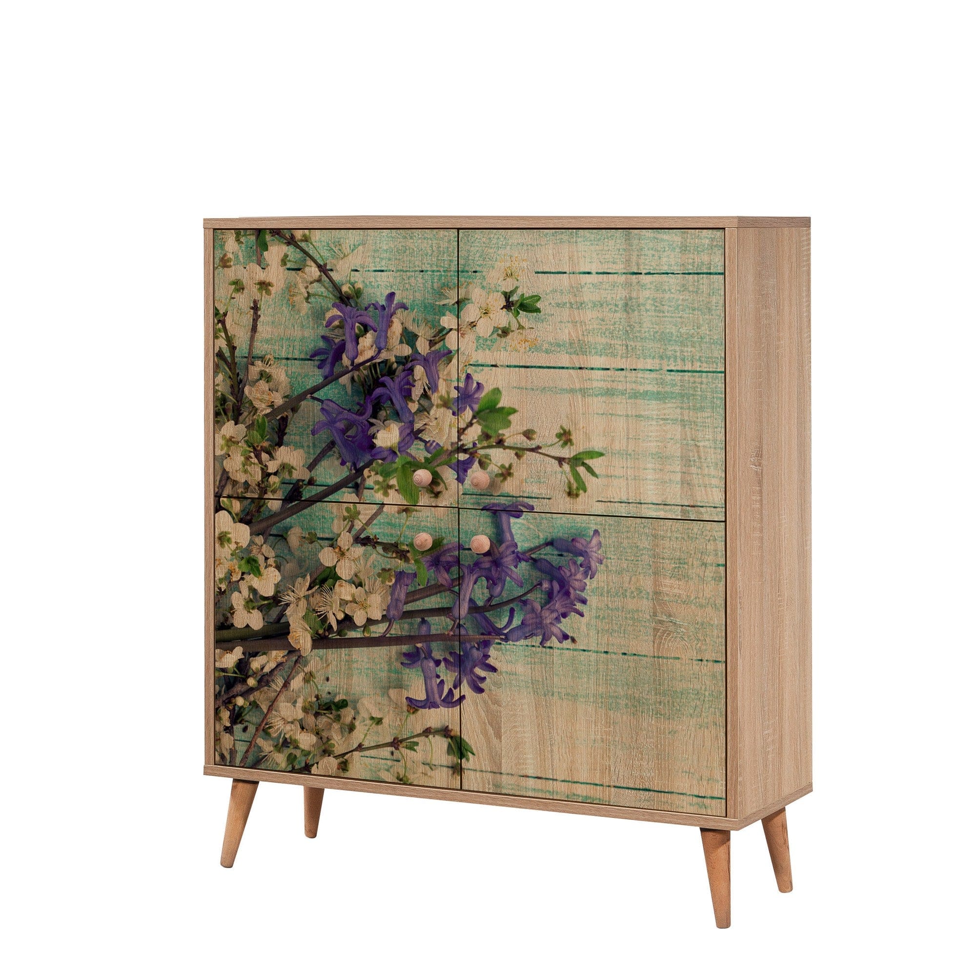 Set de mobila hol din pal, 2 piese, Multilux 727-1048 Multicolor / Bleumarin (2)