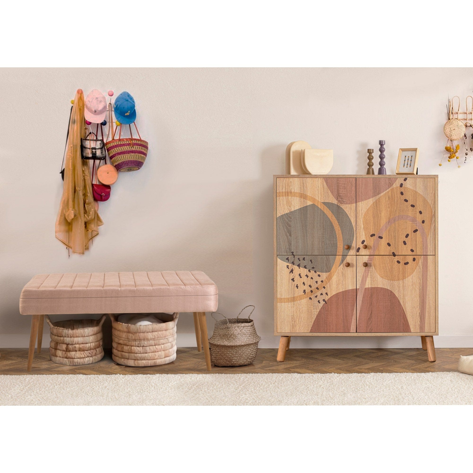 Asir Set de mobila hol din pal, 2 piese, Multilux Form 900 Multicolor / Cappuccino