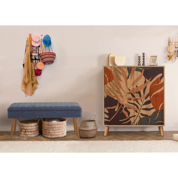 Asir Set de mobila hol din pal, 2 piese, Multilux Palm 1048 Multicolor / Bleumarin