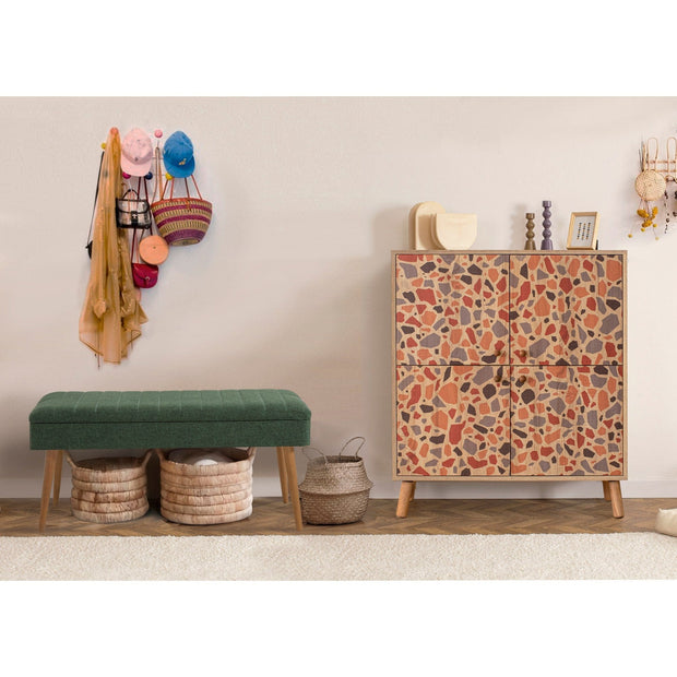 Asir Set de mobila hol din pal, 2 piese, Multilux Pebble 1070 Multicolor / Verde