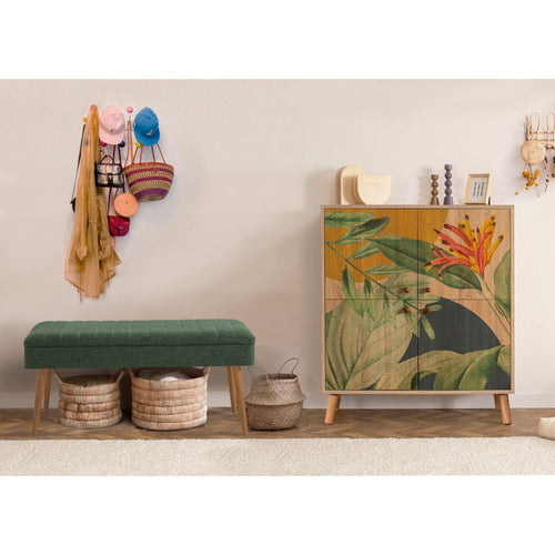 Asir Set de mobila hol din pal, 2 piese, Multilux Saka 1070 Multicolor / Verde