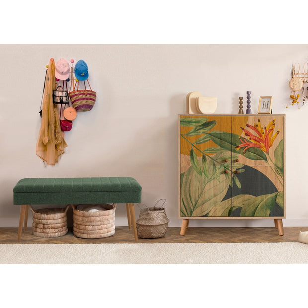 Asir Set de mobila hol din pal, 2 piese, Multilux Saka 1070 Multicolor / Verde